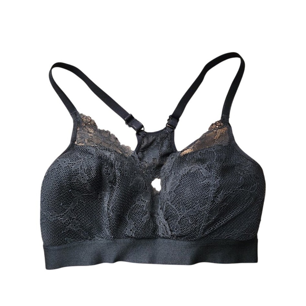 CHANTELLE Black‎ Lace Bralette Soft Cup Bra Romantic Coquette Size M